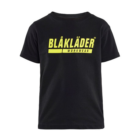 BLÅKLÄDER lasten T-paita musta logopainatuksella